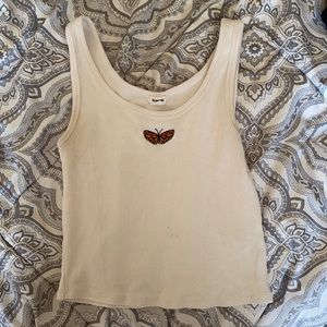 BUTTERFLY PRINT CROP TOP